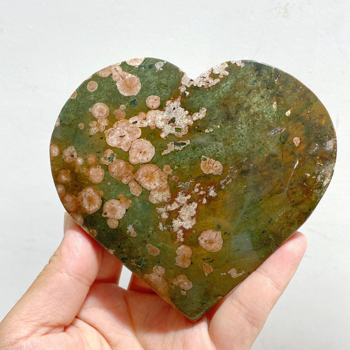10 Pieces Large Rainforest Jasper Heart #4