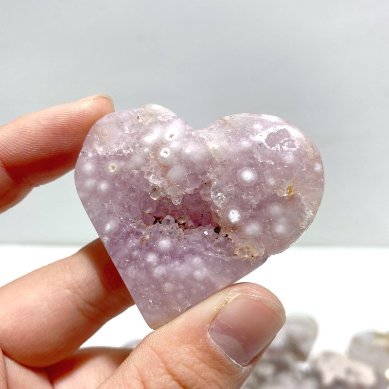 25 Pieces Geode Druzy Sakura Flower Agate Heart - Wholesale Crystals