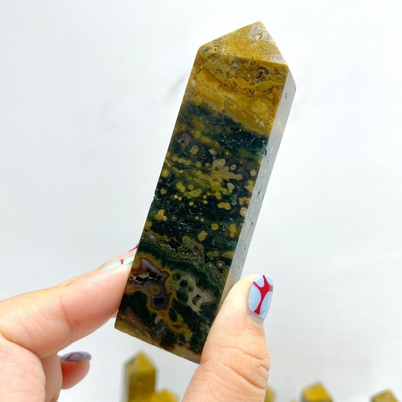 25 Pieces Ocean Jasper Four - sided Point 4 - Wholesale Crystals