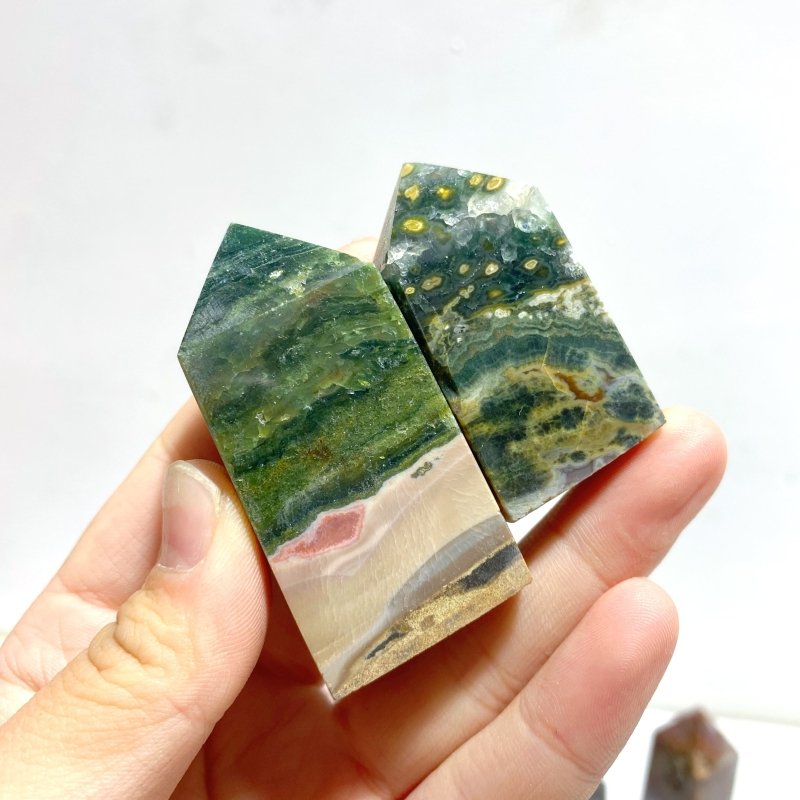 25 Pieces Ocean Jasper Four - Sided Points - Wholesale Crystals