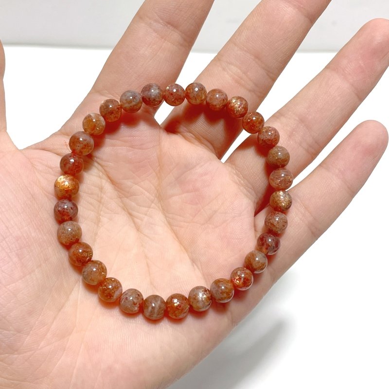 26 Pieces 7mm Sunstone Bracelets - Wholesale Crystals