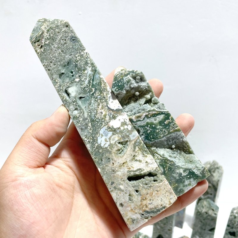 26 Pieces 7th Vein Ocean Jasper Four - Sided Points - Wholesale Crystals