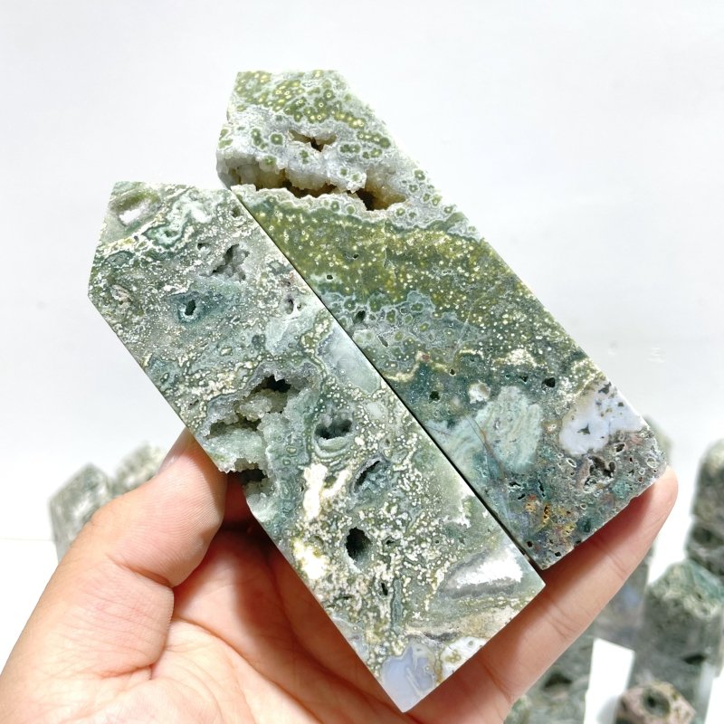 26 Pieces 7th Vein Ocean Jasper Four - Sided Points - Wholesale Crystals