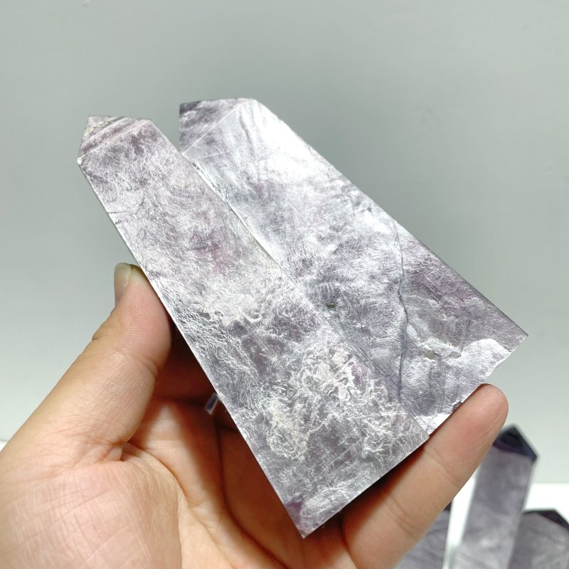 26 Pieces Purple Spark Lepidolite Four - Sided Tower - Wholesale Crystals