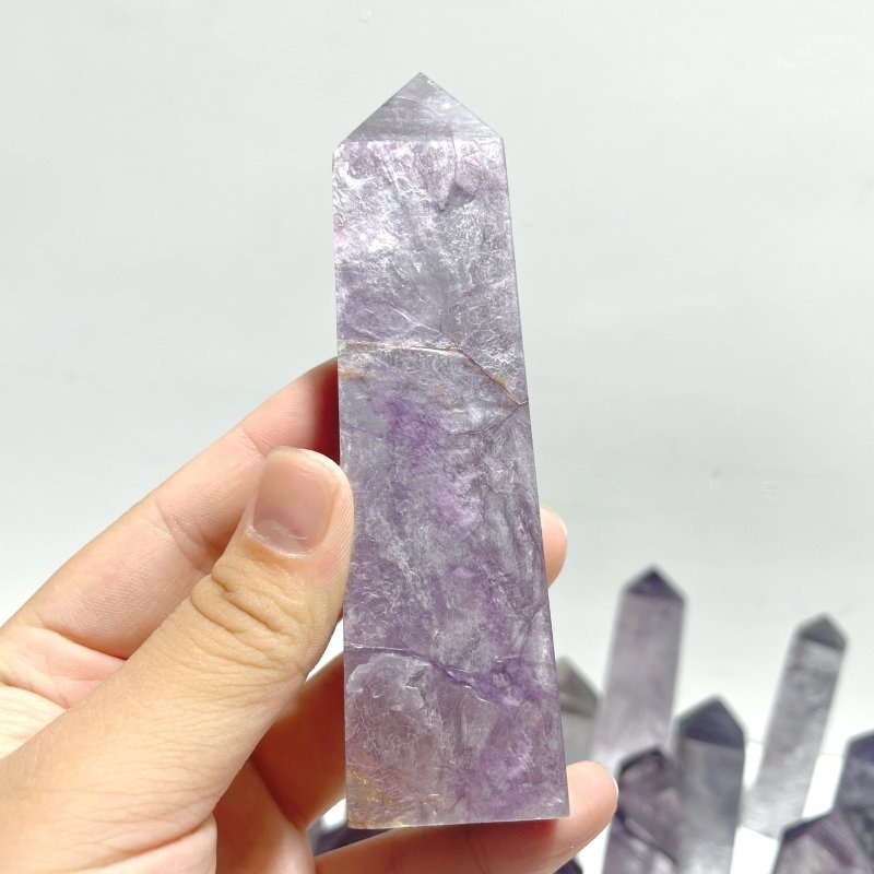 26 Pieces Purple Spark Lepidolite Four - Sided Tower - Wholesale Crystals