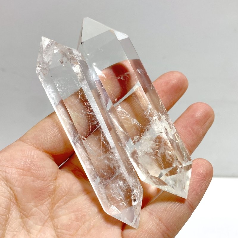 27 Pieces Clear Quartz Double Points - Wholesale Crystals