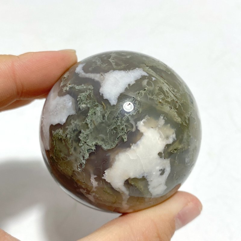 27 Pieces Moss Agate Spheres Ball - Wholesale Crystals