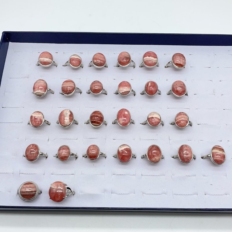27 Pieces Rhodochrosite Different Styles Ring -Wholesale Crystals