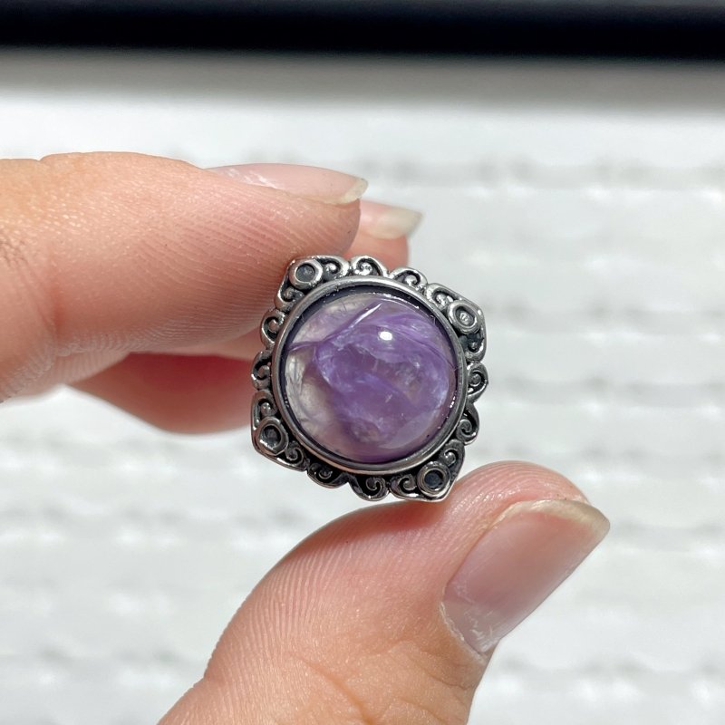 28 Pieces Charoite Different Styles Ring 8 - Wholesale Crystals