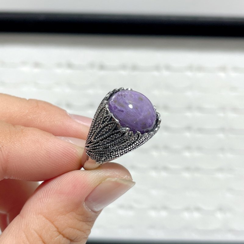 28 Pieces Charoite Different Styles Ring 8 - Wholesale Crystals