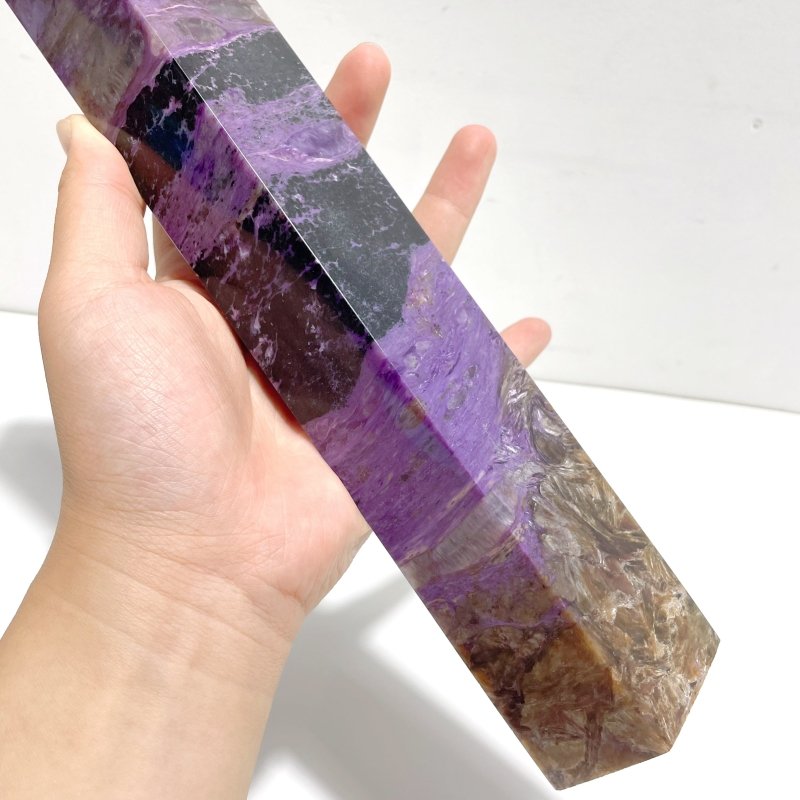 28.5CM Large Charoite Four - sided Tower For Collection A01 - Wholesale Crystals