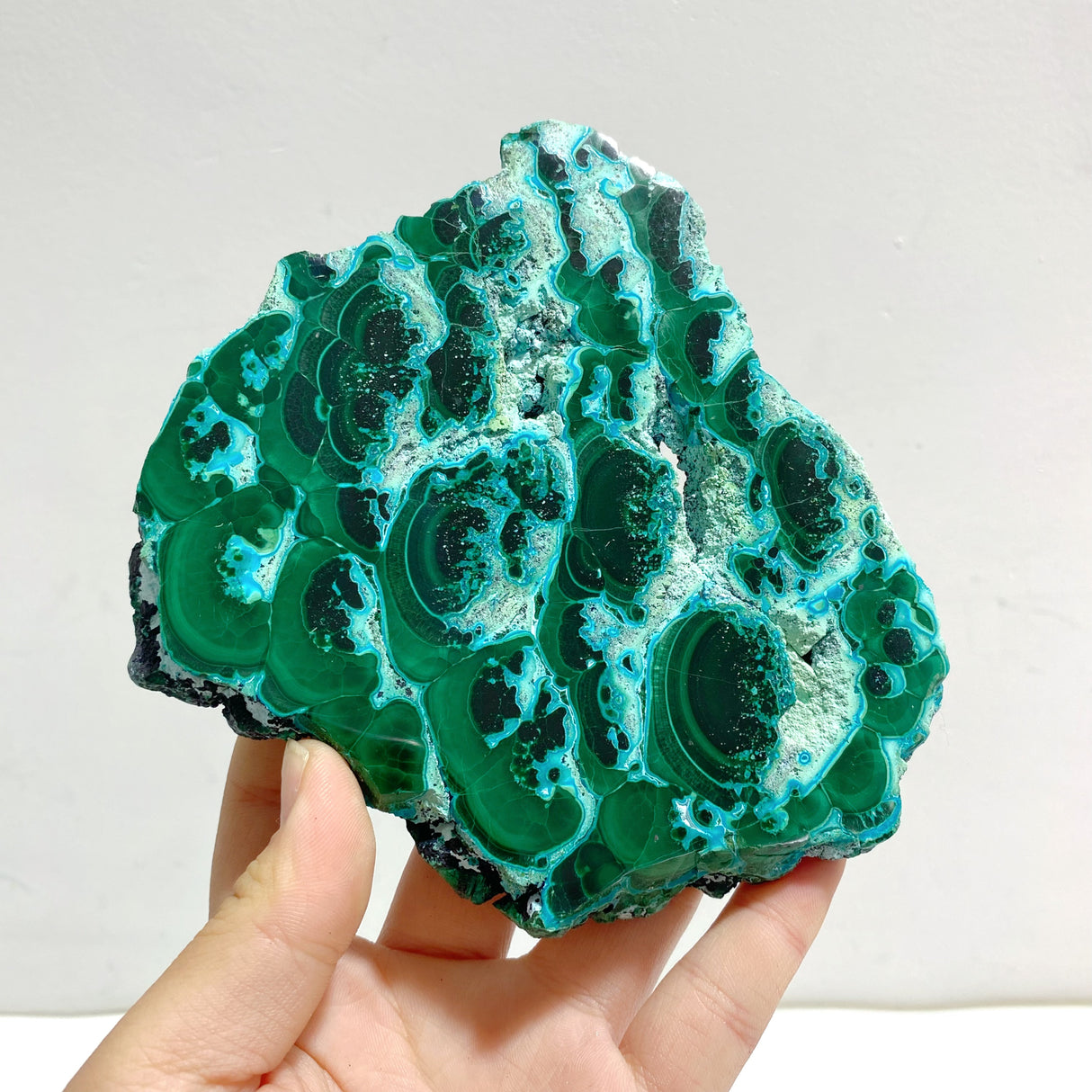 3 Pieces High Quality Beautiful Chrysocolla Mixed Malachite Slab Specimen #10