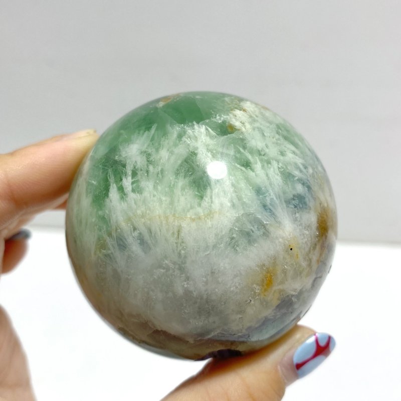 29 Pieces Beautiful Feather Fluorite Sphere Balls - Wholesale Crystals