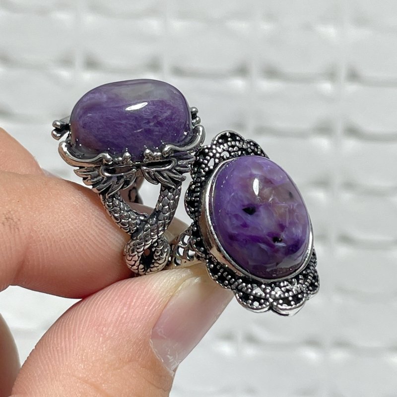 29 Pieces Charoite Different Styles Ring 7 - Wholesale Crystals
