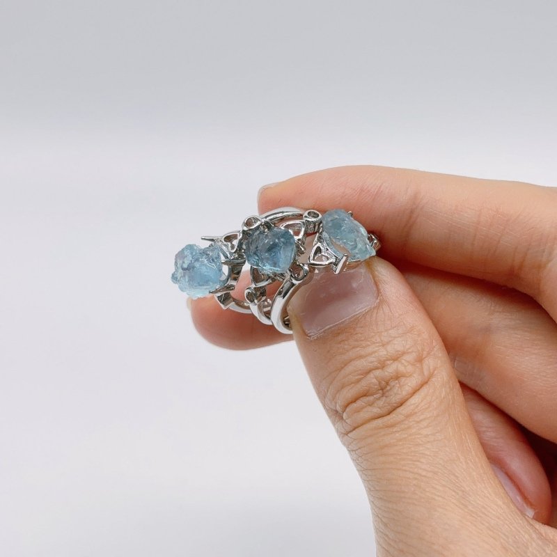2Types Raw Stone Tibet Quartz Crystal Aquamarine Crystal Ring Wholesale -Wholesale Crystals