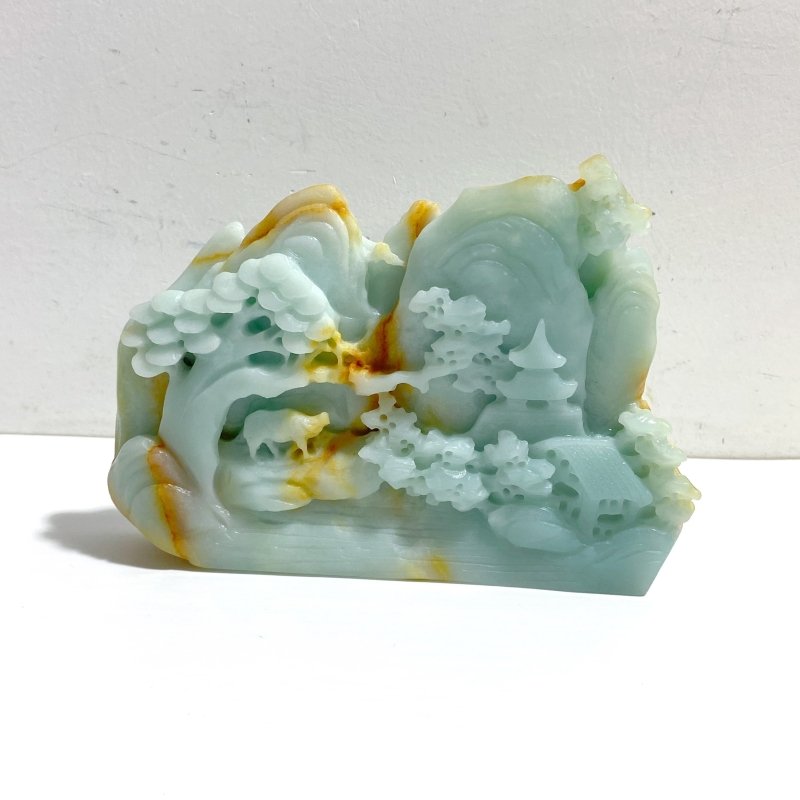 3 Pieces Beautiful Caribbean Calcite Landscape Pavilion Carving 6 - Wholesale Crystals