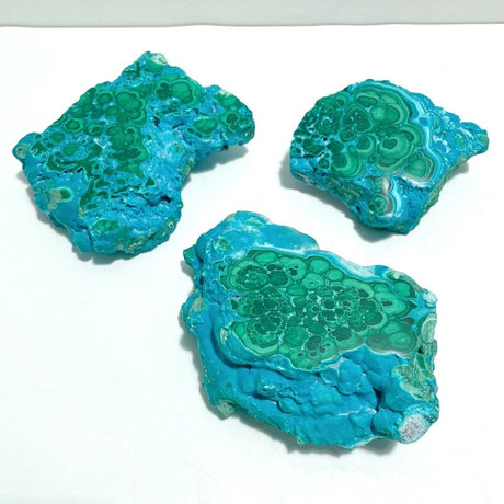 3 Pieces Beautiful Chrysocolla Mixed Malachite Slab High Quality Specimen - Wholesale Crystals