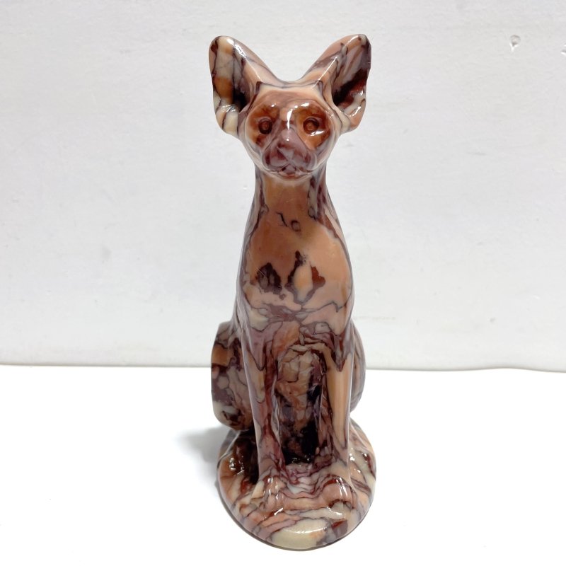 3 Pieces China Red Stone Cat Carving - Wholesale Crystals