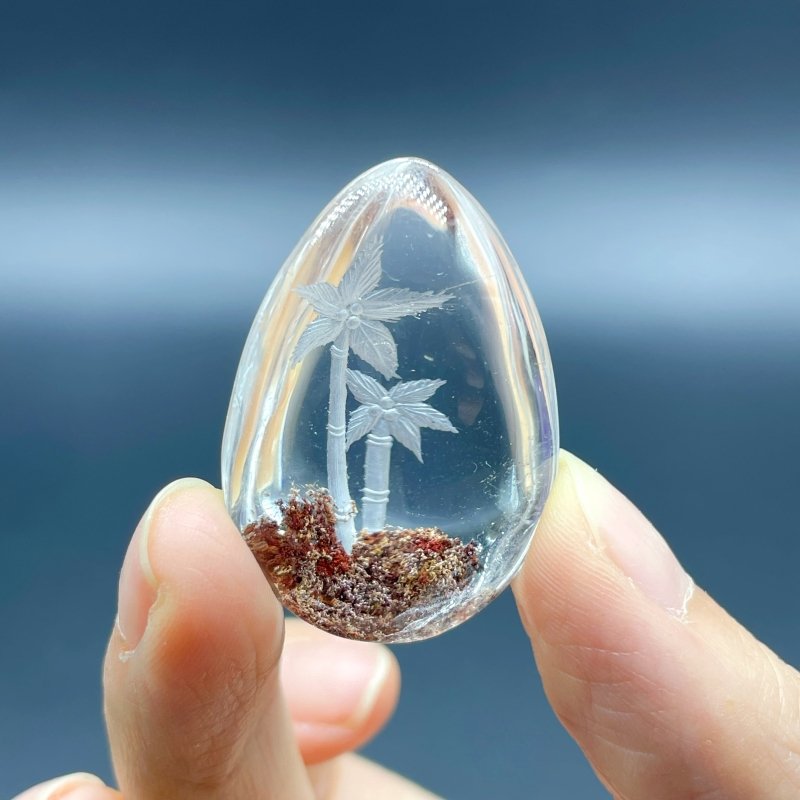 3 Pieces Flower Garden Quartz Inner Scene Carving -Wholesale Crystals