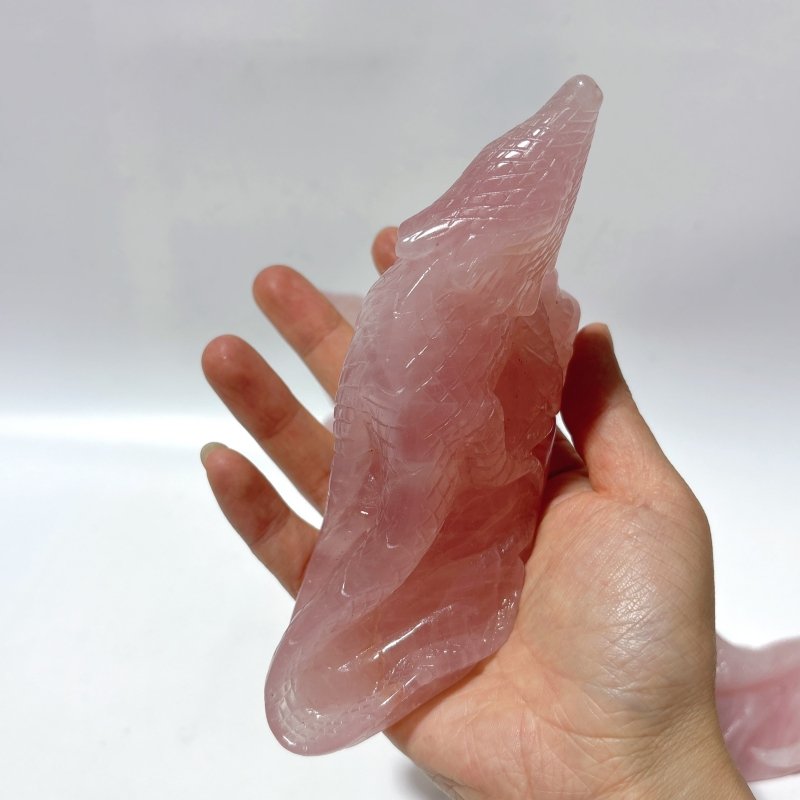 3 Pieces High Quality Rose Quartz Lizard Carving -Wholesale Crystals