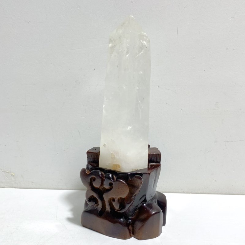 3 Pieces Large Clear Quartz Points With Stand - Wholesale Crystals