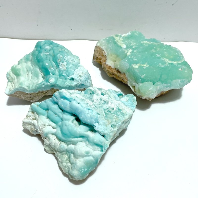 3 Pieces Natural Hemimorphite Raw Stone Specimen - Wholesale Crystals