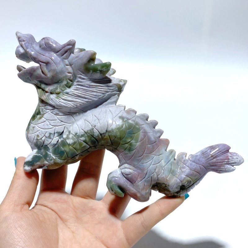 3 Pieces Ocean Jasper China Dragon Carving - Wholesale Crystals