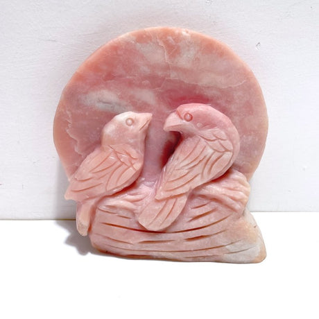 3 Pieces Pink Opal Bird Carving - Wholesale Crystals