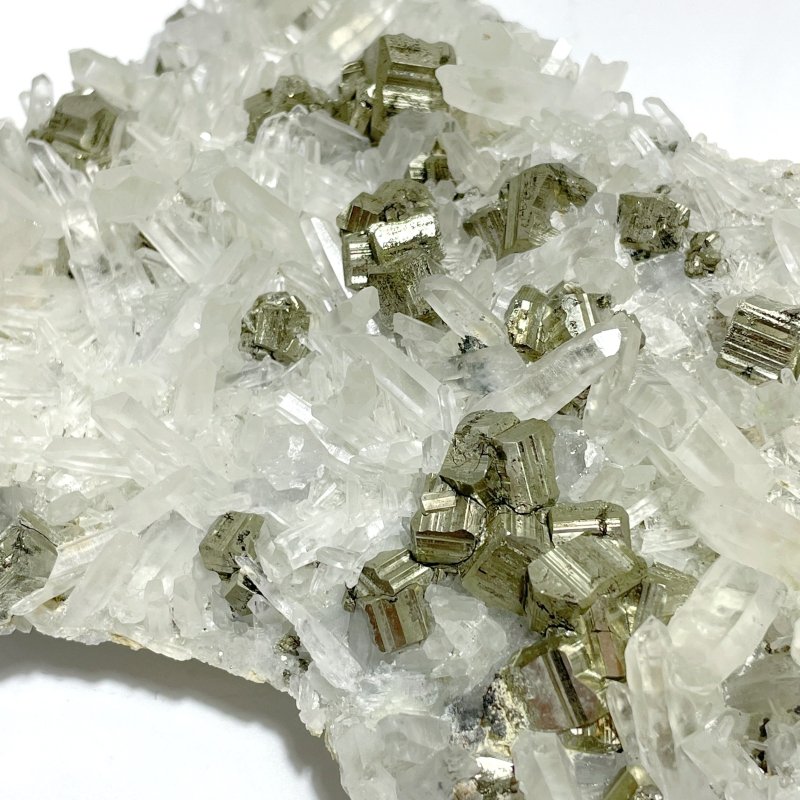 3 Pieces Pyrite Mixed Clear Quartz Cluster Specimen For Collection - Wholesale Crystals