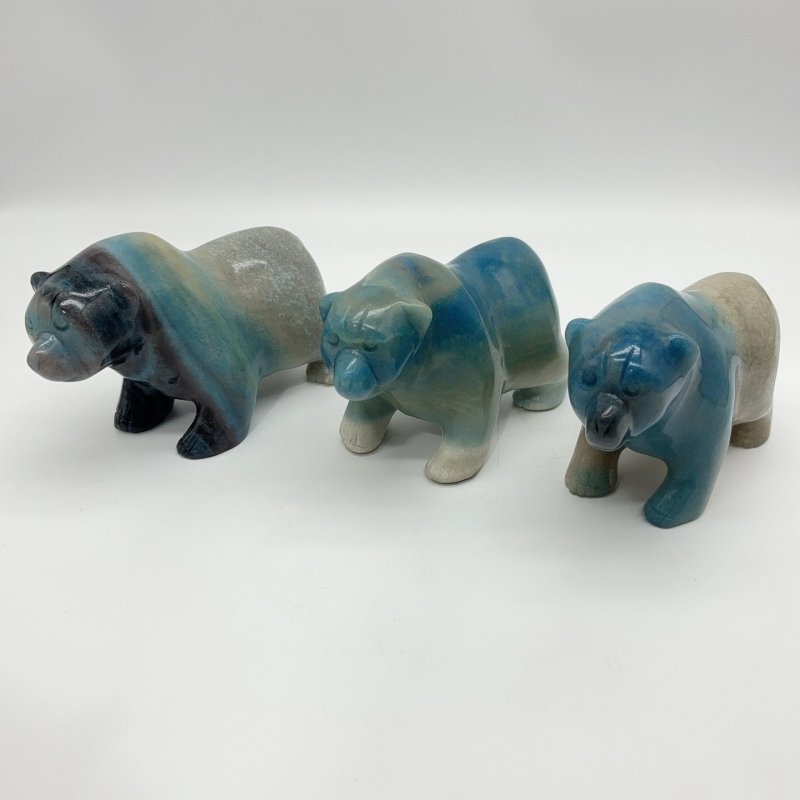 3 Pieces Trolleite Stone Bear Carving -Wholesale Crystals