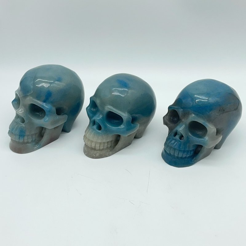3 Pieces Trolleite Stone Skull Carving -Wholesale Crystals