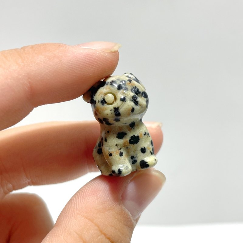 3 Types Mini Dog Carving Wholesale Tiger Eye Sodalite Dalmatian - Wholesale Crystals