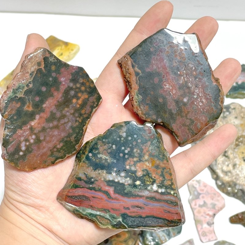 30 Pieces Beautiful 8th Vein Ocean Jasper Slab - Wholesale Crystals