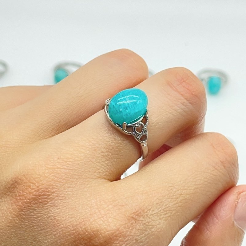 31 Pieces Beautiful Deep Blue Amazonite Ring -Wholesale Crystals
