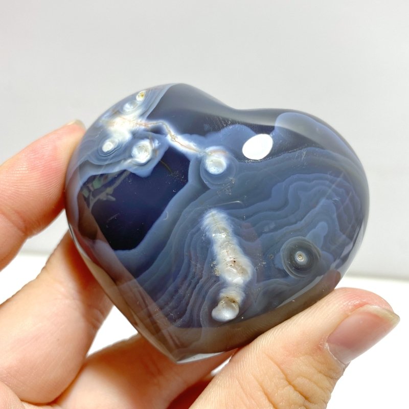 31 Pieces Black Orca Agate Heart 4 - Wholesale Crystals