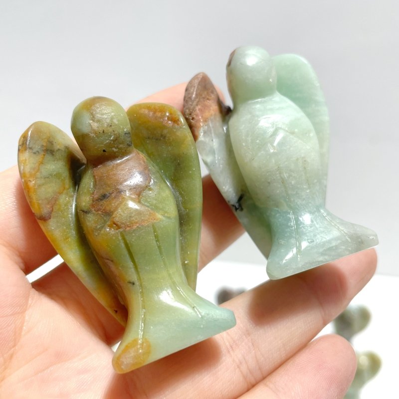 33 Pieces Caribbean Clacite Angel Carving Closeout (defect) - Wholesale Crystals