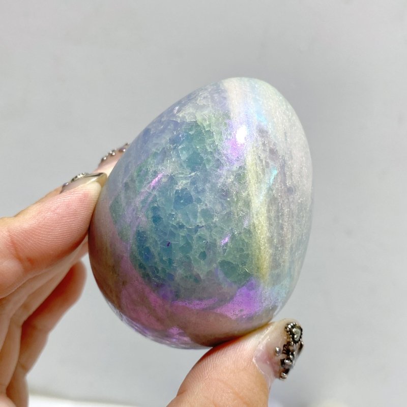 37 Pieces Aura Blue Calcite Eggs -Wholesale Crystals