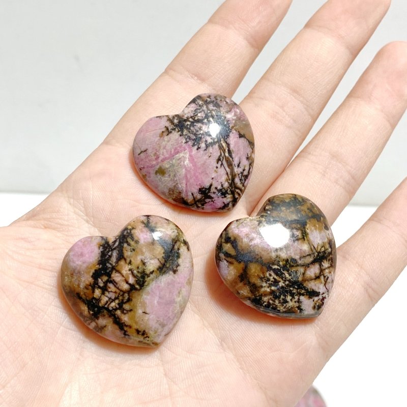 3CM Rhodonite Heart Wholesale - Wholesale Crystals