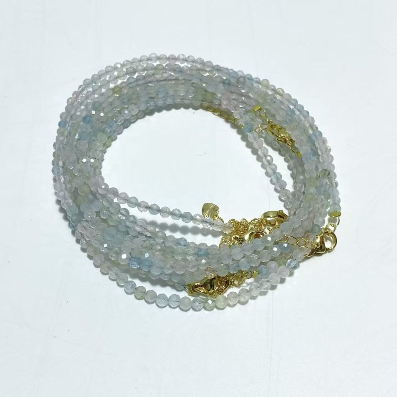 3MM Multi - Faceted Crystal Flash Bead Bracelets Necklace Wholesale Labradorite Sunstone Aquamarine - Wholesale Crystals