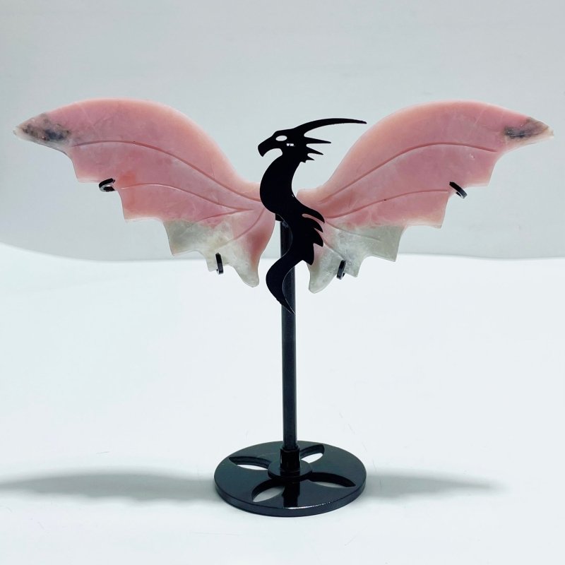 4 Pairs Pink Opal Flying Dragon Wing With Stand - Wholesale Crystals