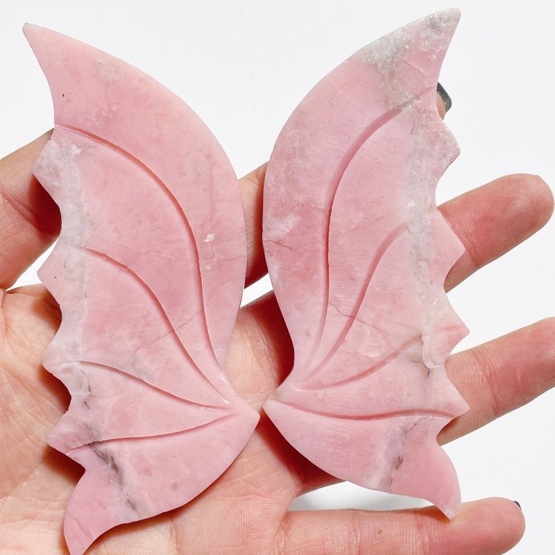 4 Pairs Pink Opal Flying Dragon Wing With Stand - Wholesale Crystals