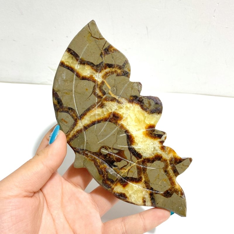 4 Pairs Septarian Butterfly Wing Carving With Stand 1 - Wholesale Crystals