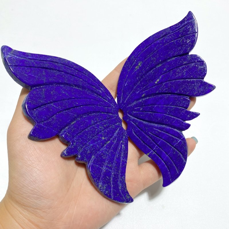 4 Pairs Small Lapis Lazuli Butterfly Wing Carving With Stand - Wholesale Crystals