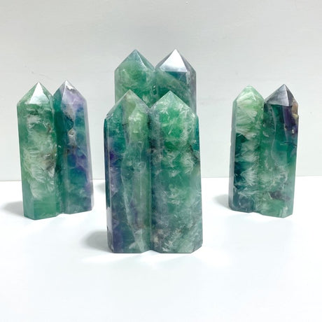 4 Pieces Double Point Feather Fluorite - Wholesale Crystals
