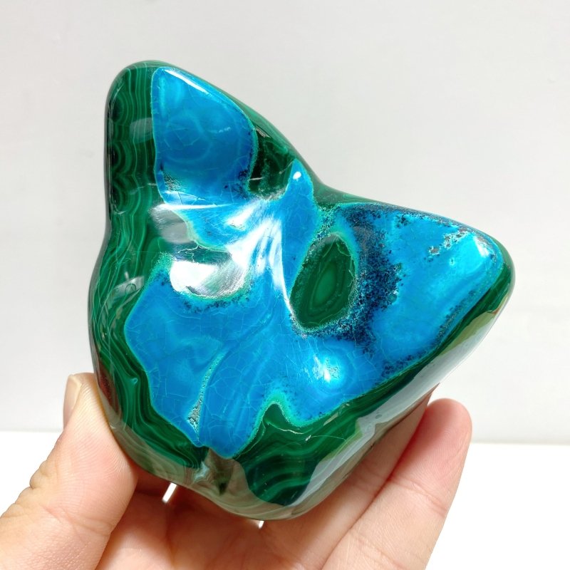 4 Pieces High Quality Beautiful Polished Chrysocolla Mixed Malachite Free Form 2 - Wholesale Crystals
