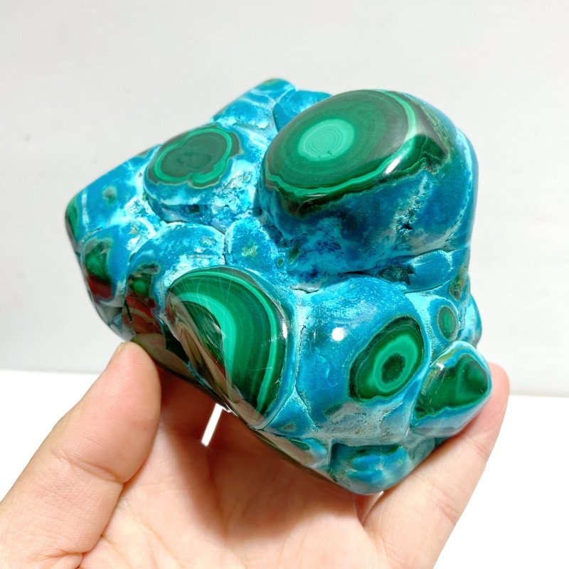 4 Pieces High Quality Beautiful Polished Chrysocolla Mixed Malachite Free Form 2 - Wholesale Crystals