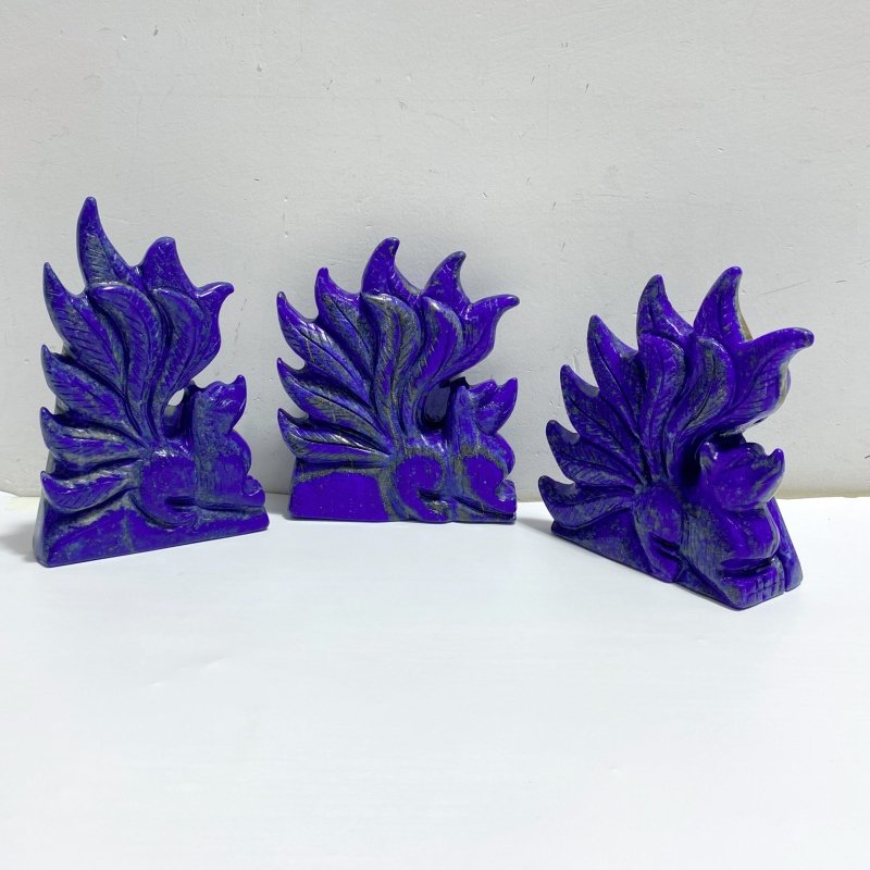 4 Pieces Lapis Lazuli Nine-tailed Fox Carving -Wholesale Crystals