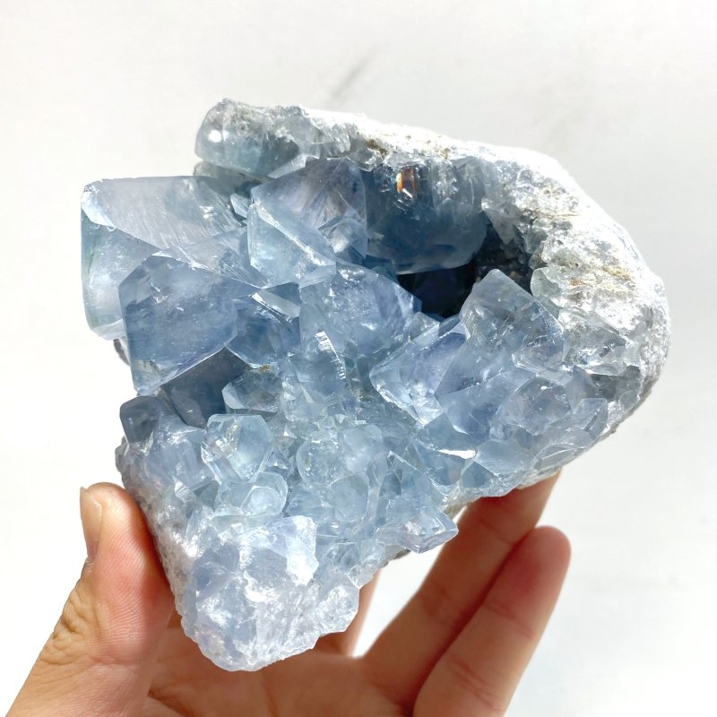 4 Pieces Large Blue Celestite Cluster Home Decor - Wholesale Crystals