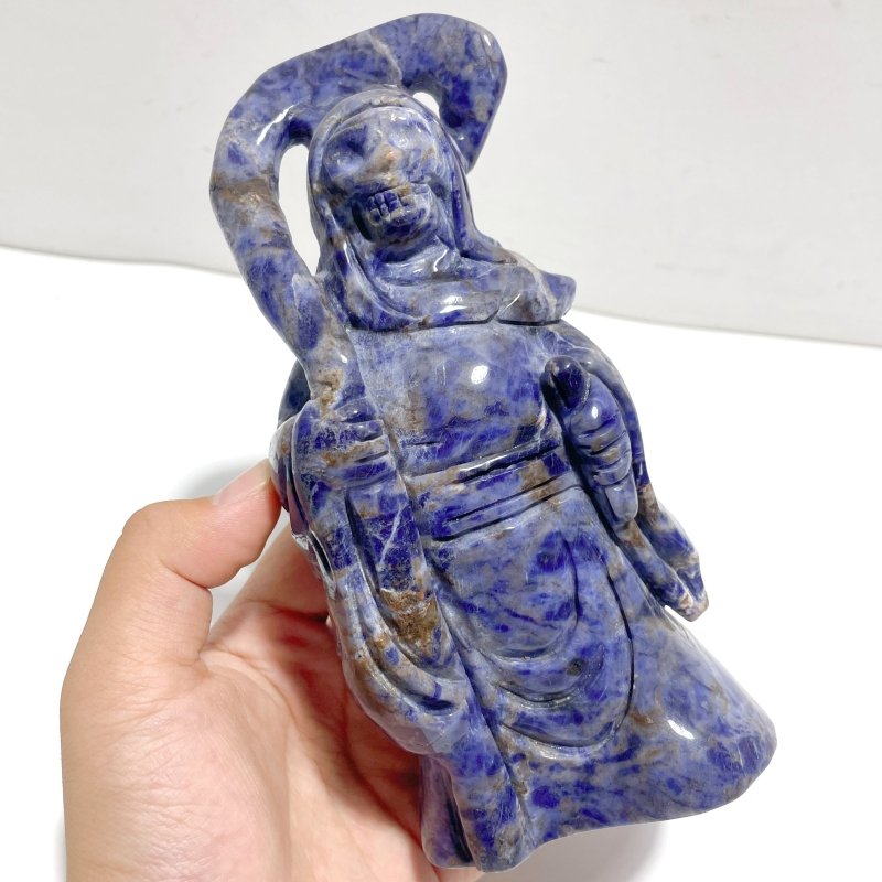 4 Pieces Large Sodalite Grim Reaper Sickle Carving - Wholesale Crystals