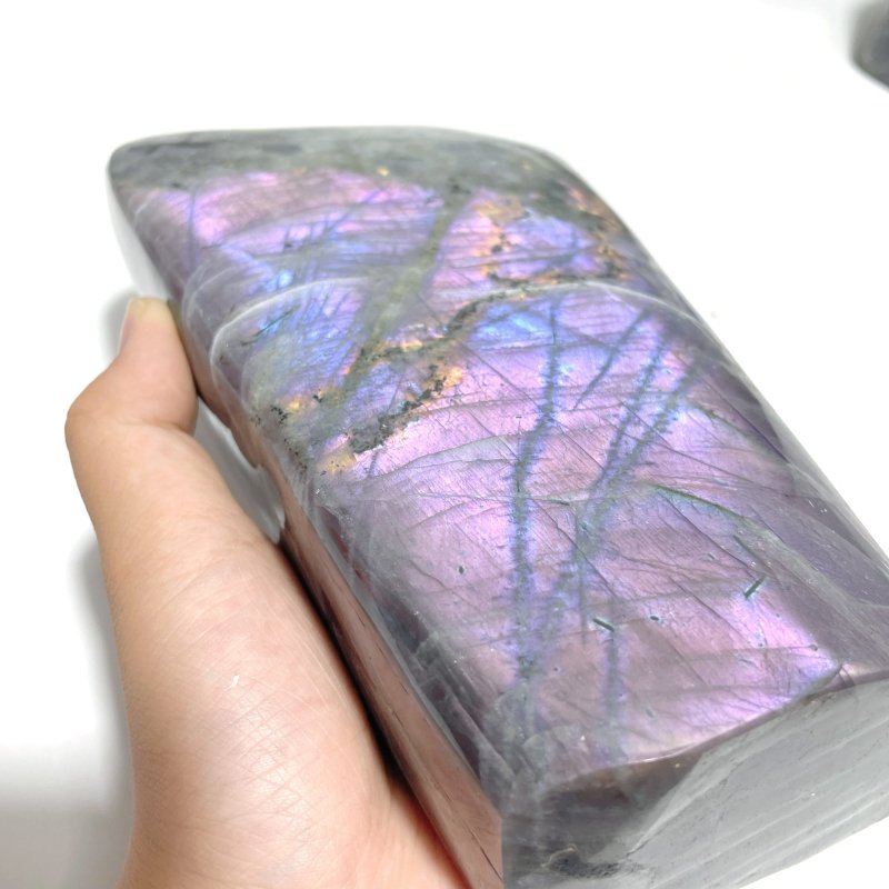4 Pieces Purple Labradorite High Quality Polished Large Free Form - Wholesale Crystals